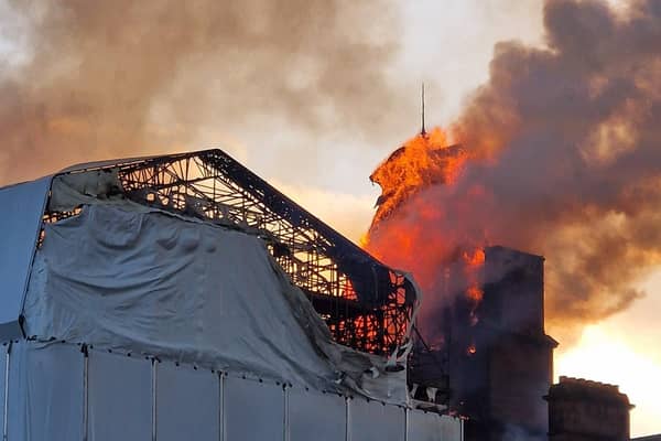 The huge blaze broke out on Monday evening. Photo: Hugh Hill