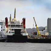 MV Glen Sannox was supposed to have sailed to a dry dock in Greenock, but the trip was called off because of strong winds (Picture: John Devlin)