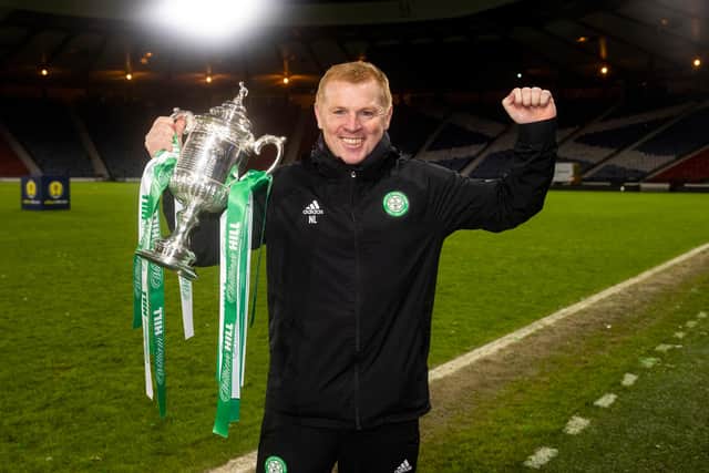 Neil Lennon after last December's Scottish Cup that made him the first man to win a treble both as a manager and player. (Photo by Alan Harvey / SNS Group)