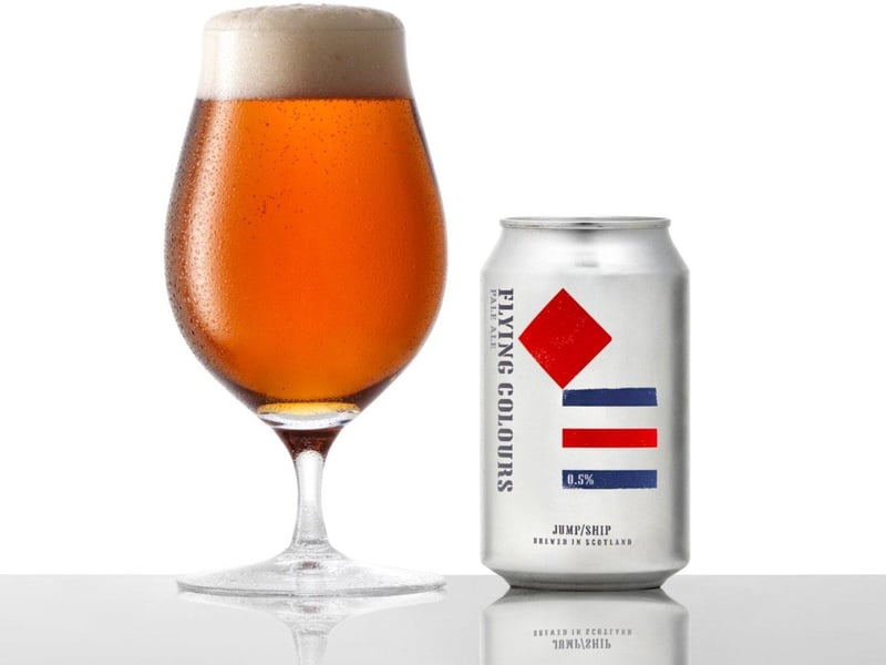 A full-bodied pale ale from Edinburgh's Jump/Ship Brewery, Flying Colours is billed as having "malty base notes, topped with fruity hops". Those looking to watch their wasitline will be delighted to hear a can contains just 56 calories.
