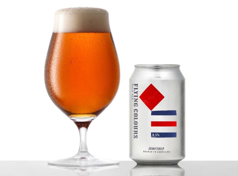 A full-bodied pale ale from Edinburgh's Jump/Ship Brewery, Flying Colours is billed as having "malty base notes, topped with fruity hops". Those looking to watch their wasitline will be delighted to hear a can contains just 56 calories.