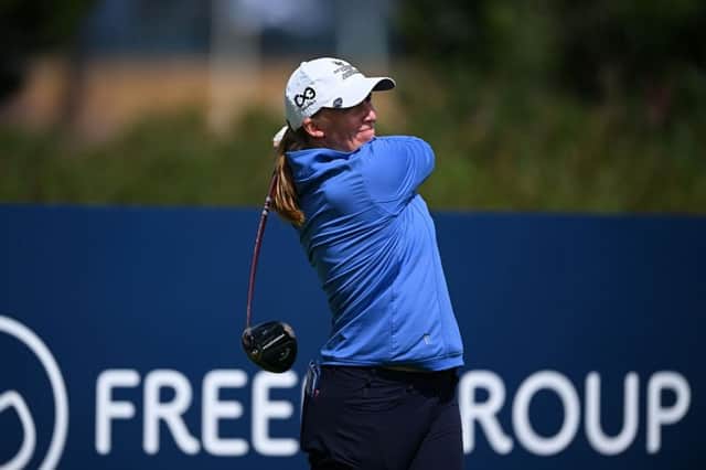 Scottish No 1 Gemma Dryburgh tees off the seventh during the first round at Dundonald Links in Ayrshire. Picture: Octavio Passos/Getty Images.