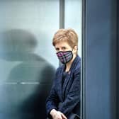 Former first minister Nicola Sturgeon arrives wearing a mask because of the coronavirus pandemic to attend First Minister's Questions at the Scottish Parliament in Holyrood, Edinburgh on October 29, 2020. Picture: Andy Buchanan/POOL/AFP via Getty Images