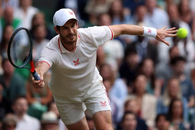 Stretching for another backhand from his feisty opponent