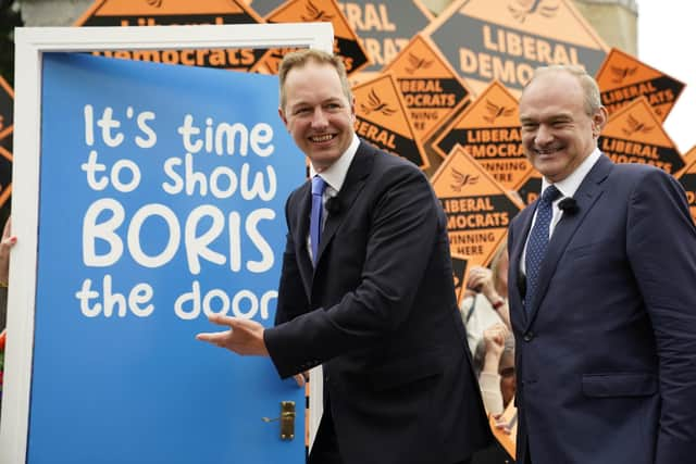 Liberal Democrat Leader Sir Ed Davey (right) celebrates with Richard Foord, the newly-elected Liberal Democrat MP for Tiverton and Honiton in the Tiverton and Honiton by-election. Picture: PA