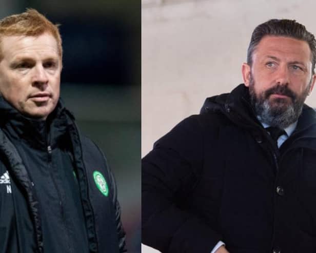Neil Lennon and Derek McInnes are among the market contenders linked with the role at Salford City. (Pictures: SNS)