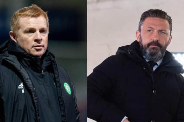 Neil Lennon and Derek McInnes are among the market contenders linked with the role at Salford City. (Pictures: SNS)