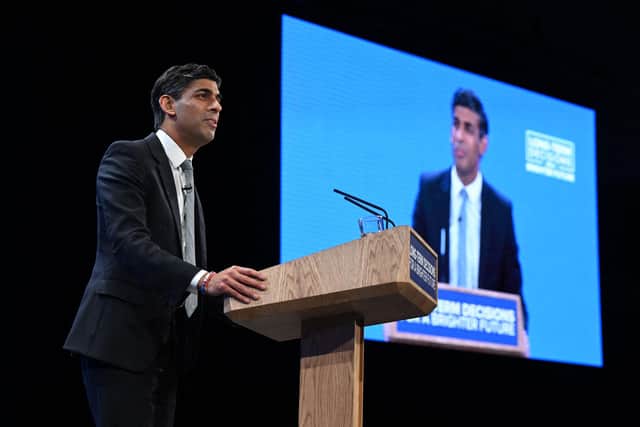Rishi Sunak gave a well-argued, substantive speech to the Conservative party conference (Picture: Oli Scarff/AFP via Getty Images)