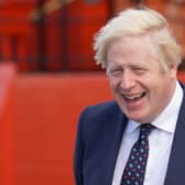 Prime Minister Boris Johnson in Fraserburgh Harbour on Thursday