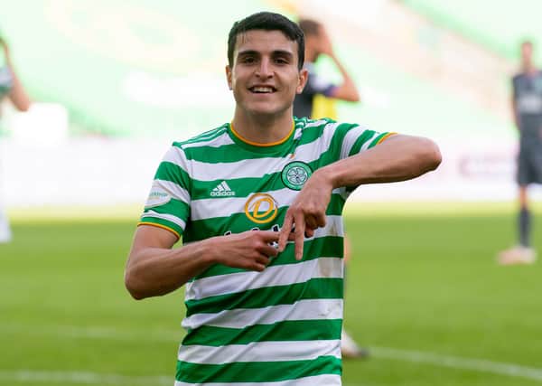 Celtic's Mohamed Elyounoussi celebrates his goal in Sunday's 3-0 win Hibs (Photo by Alan Harvey / SNS Group)