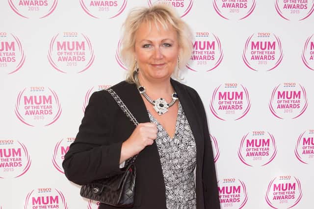 Sue Cleaver arrives at the Tesco Mum of the Year Awards 2015.