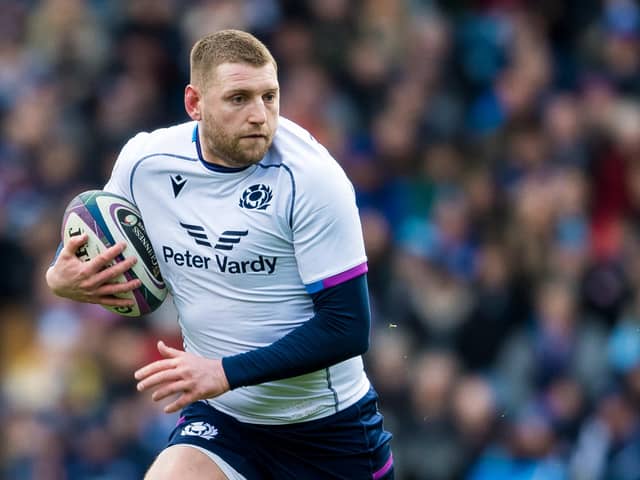 Finn Russell in action for Scotland during the Six Nations defeat to France at BT Murrayfield. (Photo by Ross Parker / SNS Group)