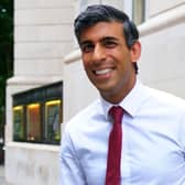 Tory leadership candidate Rishi Sunak leaves the LBC studios at Millbank in central London