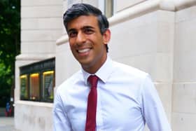 Tory leadership candidate Rishi Sunak leaves the LBC studios at Millbank in central London