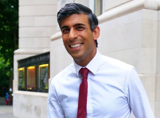 Tory leadership candidate Rishi Sunak leaves the LBC studios at Millbank in central London