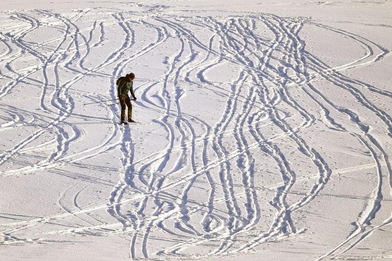 When it snows, there’s only one acceptable mode of transport - skiing. This skier was found in Tomintoul, Scotland.