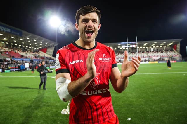 Scotland full-back Blair Kinghorn has flourished at Toulouse and is seen celebrating after the win over Ulster in Belfast in the Investec Champions Cup. (Photo by Ryan Byrne/INPHO/Shutterstock)