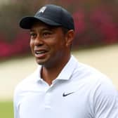 Tiger Woods during a practice round on Wednesday prior to The Masters at Augusta National Golf Club. Picture: Andrew Redington/Getty Images.