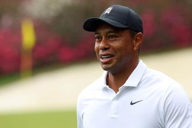 Tiger Woods during a practice round on Wednesday prior to The Masters at Augusta National Golf Club. Picture: Andrew Redington/Getty Images.