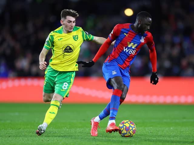 Billy Gilmour in action for Norwich against Crystal Palace at Selhurst Park on December 28, 2021. (Photo by Bryn Lennon/Getty Images)