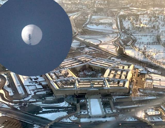 The US is tracking a suspected Chinese surveillance balloon that has been spotted over US airspace for a couple days, but the Pentagon decided not to shoot it down due to risks of harm for people on the ground, officials have said.