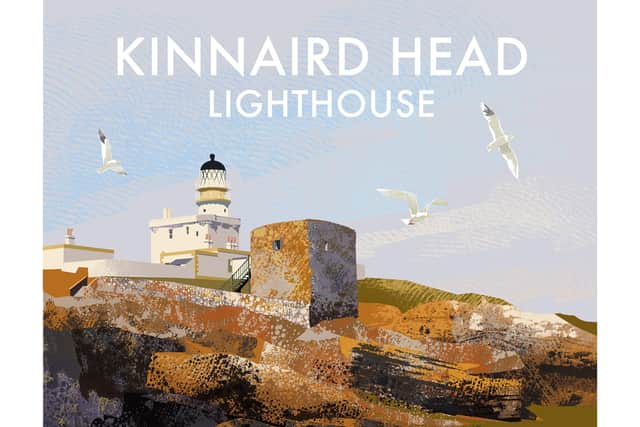 Kinnaird Head lighthouse,  illustration by Roger O'Reilly