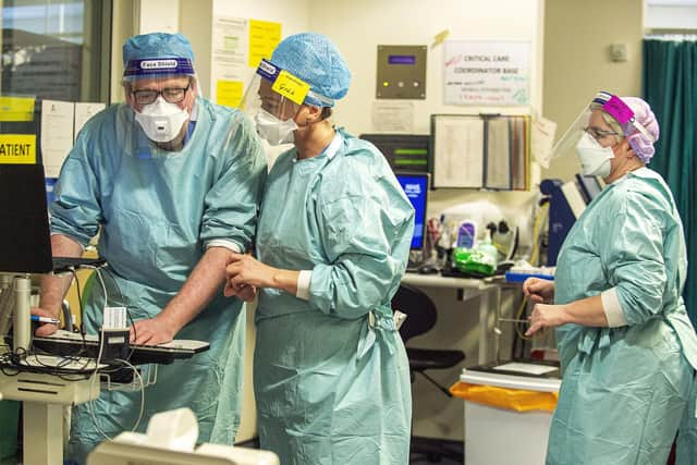 Staff at Edinburgh's Royal Infirmary, February 2021. Picture: Lisa Ferguson/JPIMedia