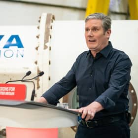 Keir Starmer, Labour leader, set out the party's plans at tidal energy company Nova Innovation in Edinburgh yesterday (Picture: Peter Summers/Getty Images)