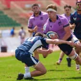 Scotland U20s back-row Jonny Smith carries the ball during the bonus point win over USA in the World Rugby Trophy Pool A match in Nairobi. Pic: Antony Munge/World Rugby