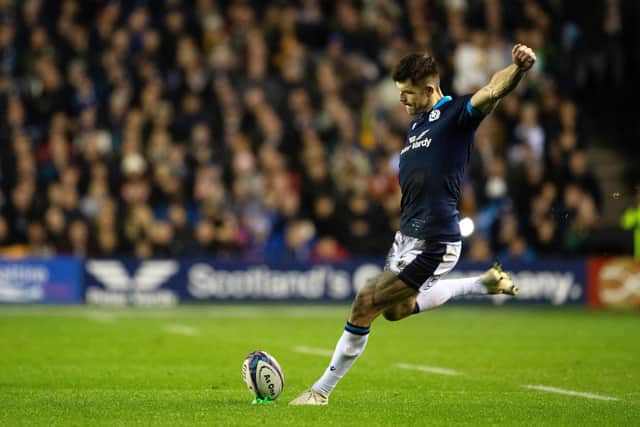 Blair Kinghorn missed this late penalty for Scotland against Australia.