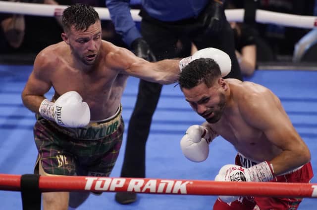 Josh Taylor defeated Jose Ramirez on points in Las Vegas. Picture: John Locher/AP