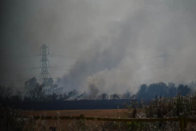 Fires like this one in Wennington, east London, prompted the fire brigade to declare a major incident (Picture: Yui Mok/PA)