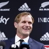 Scott Robertson speaks to media after being announced as the next All Blacks coach.
