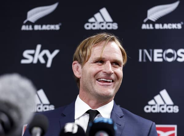 Scott Robertson speaks to media after being announced as the next All Blacks coach.