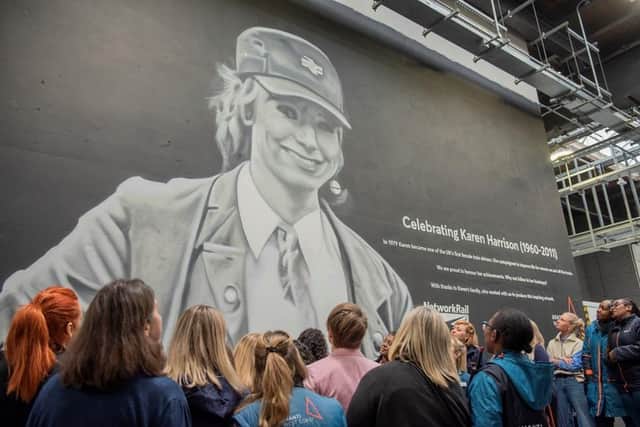 The mural commemorating Karen Harrison at London Euston Station. (Photo by Avanti West Coast)