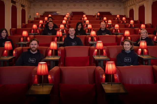 Some of the Mór Card team at the Scotsman Picture House taken during a team building workshop.