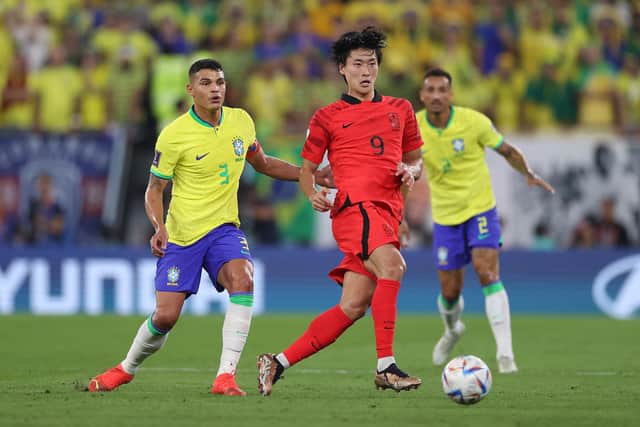 Cho Gue-sung, pictured in action for South Korea at the World Cup, has been linked with a summer move to either Celtic or Rangers. (Photo by Michael Steele/Getty Images)