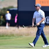 Scott Herald, the senior instructor at St Andrews Links Academy, playing as a marker for Richard Mansell in the third round of the 150th Open. Picture: Michael Gillen.