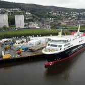 MV Glen Rosa at the Ferguson Marine shipyard. Image: John Devlin/National World.