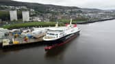 MV Glen Rosa at the Ferguson Marine shipyard. Image: John Devlin/National World.