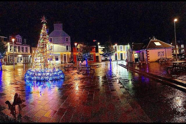 The new stainless tree in Stornoway also features lobster creels at the base. PIC: Contributed.