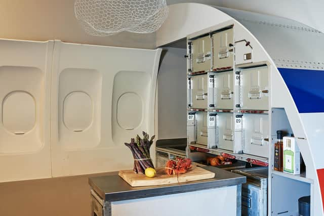 The galley kitchen at the Banff property