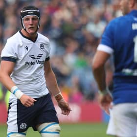 Cameron Henderson during his Scotland debut against Italy at Murrayfield Stadium in July. (Photo by Ross MacDonald / SNS Group)