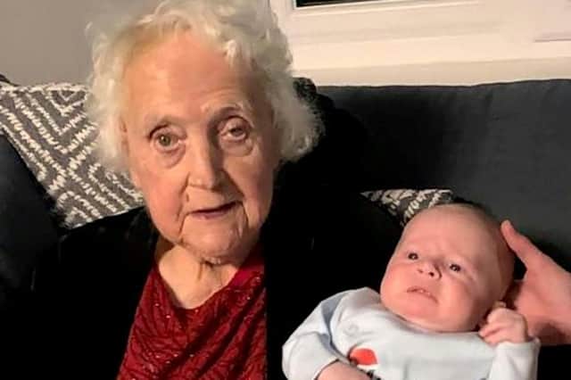 Rena Barr with youngest great-grandchild Max.