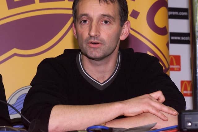 Pat Nevin at a media conference during his days as Motherwell director of football.