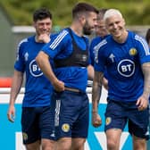 The Scotland squad being put through their paces at training. Picture: SNS