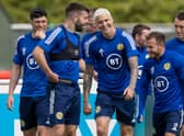 The Scotland squad being put through their paces at training. Picture: SNS