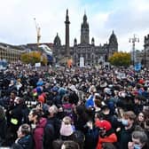 A global warming protest in George Square when Glasgow hosted the COP16 climate change summit last year