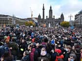 A global warming protest in George Square when Glasgow hosted the COP16 climate change summit last year