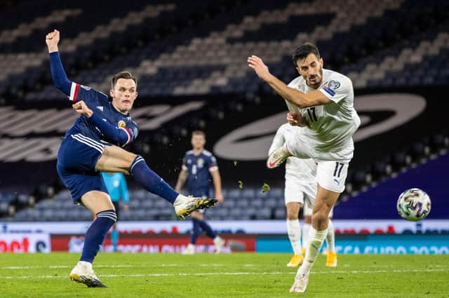 Lawrence Shankland in action for Scotland against Israel earlier this month (Photo by Craig Williamson / SNS Group) (Photo by Craig Williamson / SNS Group)